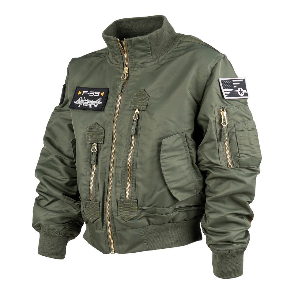 Kinder F-35 Flight Jacket | Groen | Fostex Garments - Afbeelding 2