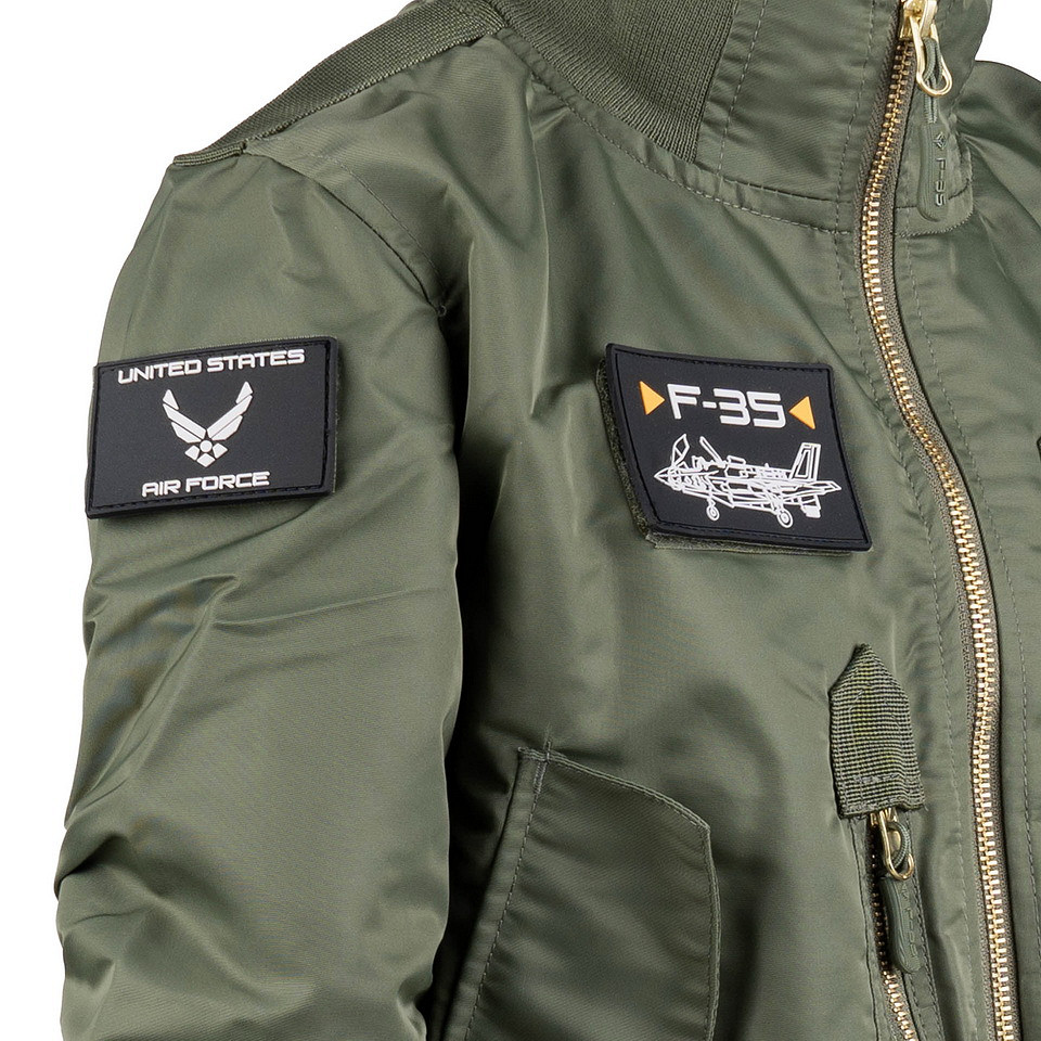 Kinder F-35 Flight Jacket | Groen | Fostex Garments - Afbeelding 5