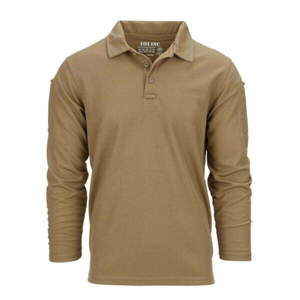 Tactical polo Quick Dry lange mouw. Diverse kleuren - XXL, Coyote