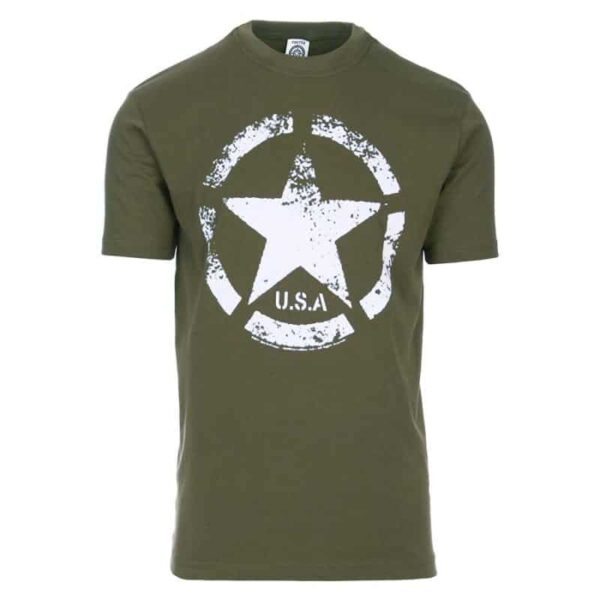 T-shirt Vintage US Army Star - M, Groen