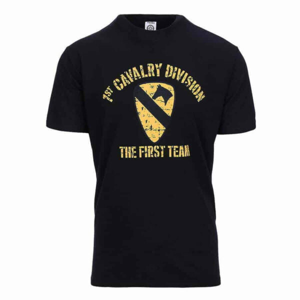 T-shirt 1st Cavalry Division. Diverse kleuren - S, Zwart
