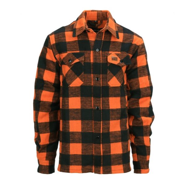 Hout hakkers hemd dik. Diverse kleuren - XXXL, Zwart/Oranje