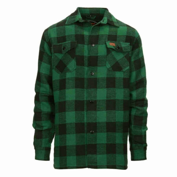 Hout hakkers hemd dik. Diverse kleuren - XL, Zwart/Groen