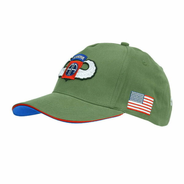 Baseball cap 82nd Airborne WWII 3D. Diverse kleuren - Groen