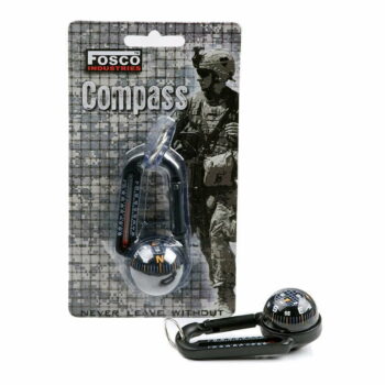 Karabijnhaak + kompas + thermometer