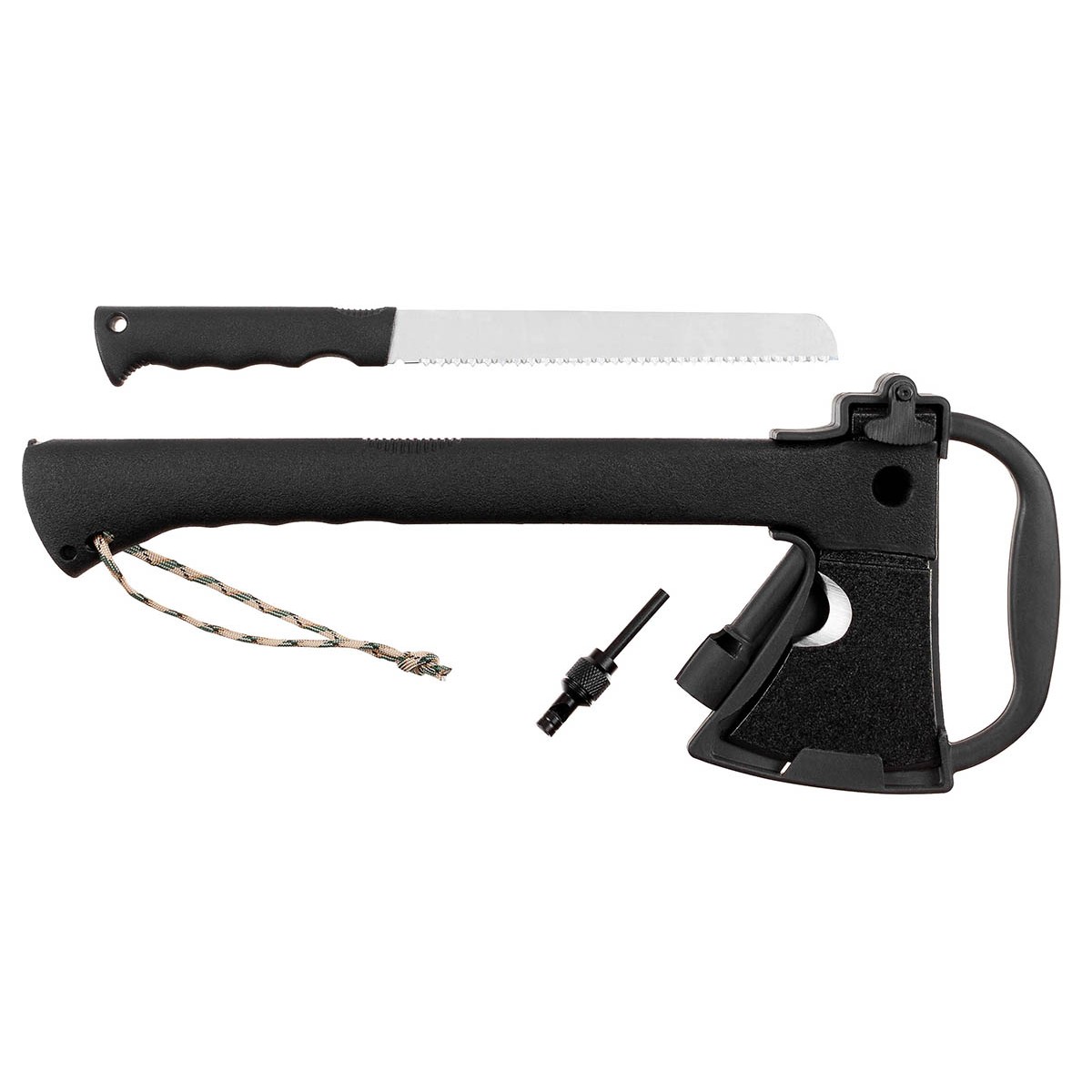 Multifunctionele Survival Bijl RVS - Zwart - 35 cm