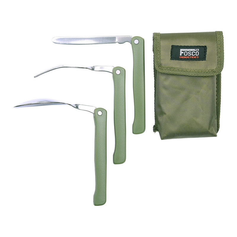 Bestek 3-delig opvouwbaar. Diverse kleuren - Groen