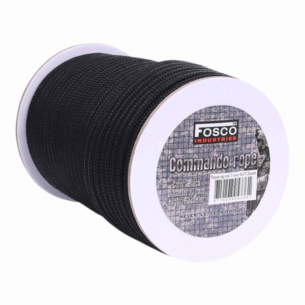 Touw op rol 7 mm. Diverse kleuren - Zwart