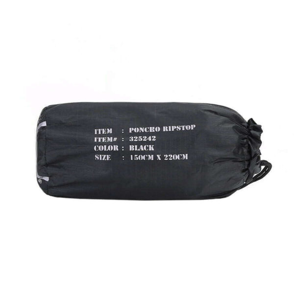 Poncho ripstop. Diverse kleuren - Zwart