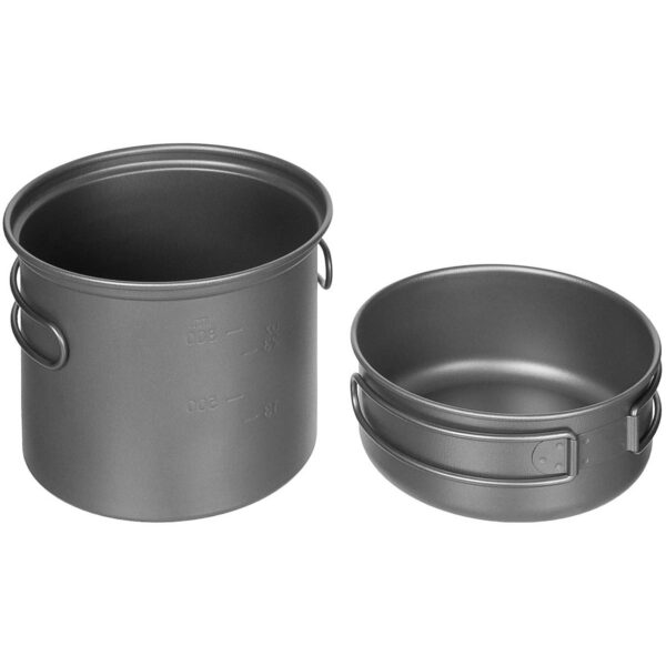 Fox Outdoor Titanium Pannenset - Tweedelige Camping Pannenset Lichtgewicht