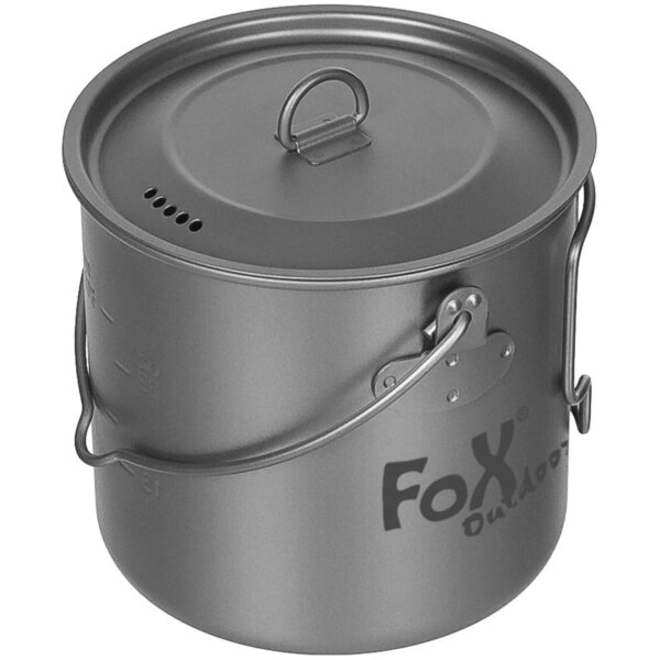Fox Outdoor Titanium Pot Klein - 1,1L Lichtgewicht Pan met deksel
