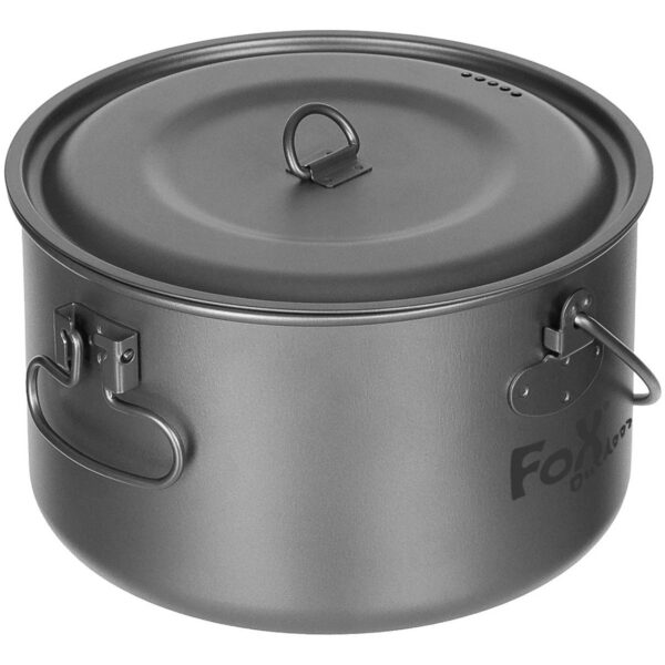 Fox Outdoor Titanium Pot Groot met deksel - 1,95L Lichtgewicht Pan