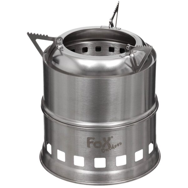 Fox Outdoor Forest Houtkacheltje - Mini RVS Camping Houtkachel