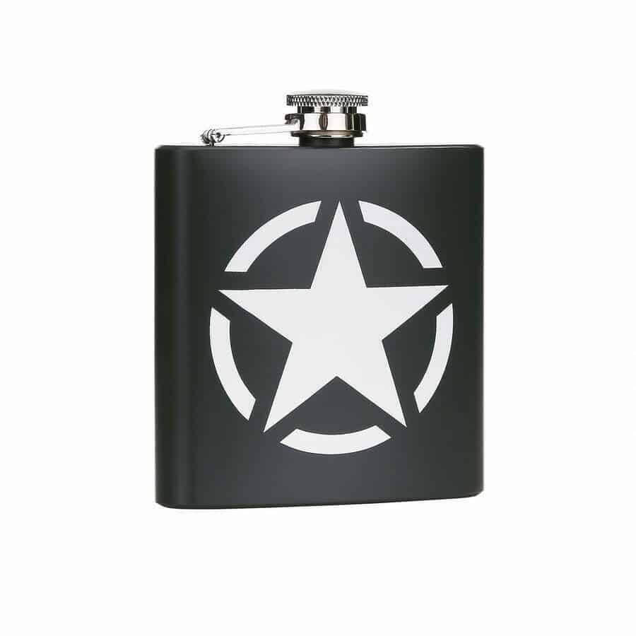 Zakfles - Heupfles | US Army Ster - Roestvrij staal | Fostex WWII Series