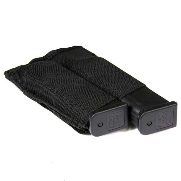 Double elastic magasin pistol pouch. Diverse kleuren - Zwart