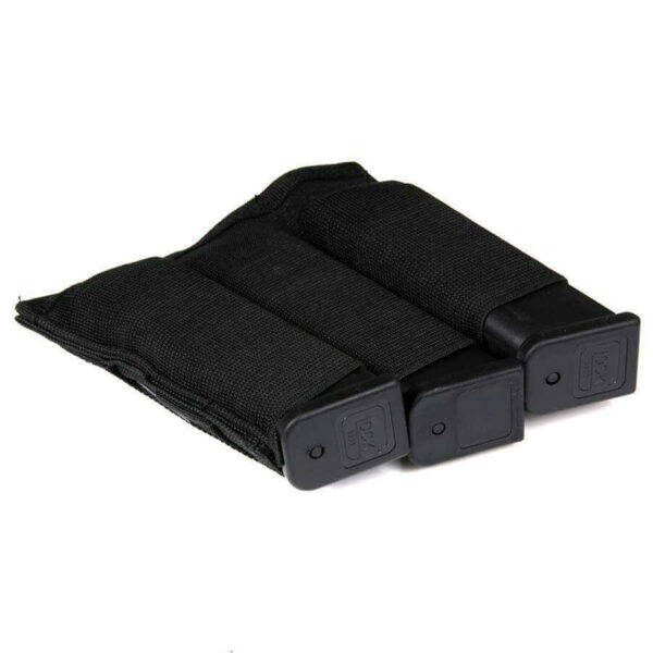 Triple elastic magasin pistol pouch. Diverse kleuren - Zwart
