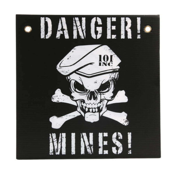 Plastic plaat danger mines - Zwart/Wit