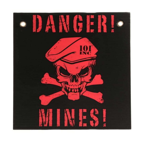 Plastic plaat danger mines - Zwart/Rood