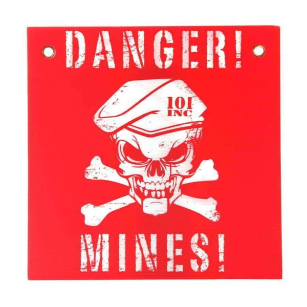 Plastic plaat danger mines - Rood/Wit