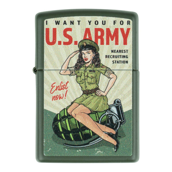 Zippo Aansteker - Windbestendig | U.S. Army Enlist Pin-Up Aansteker
