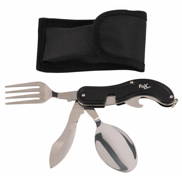 Complete 4-in-1 Bushcraft Bestekset – Opvouwbaar & multifunctioneel | Fox Outdoor