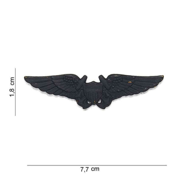 Embleem metaal wing black
