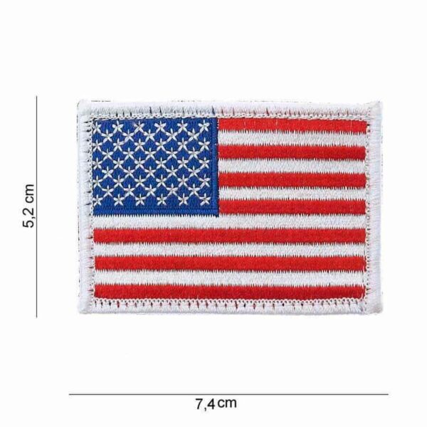 Embleem stof vlag USA witte rand met klittenband