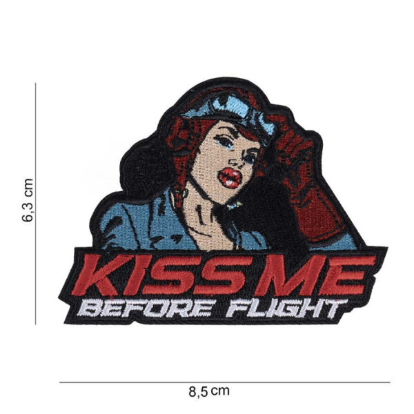 Embleem stof Kiss me before flight
