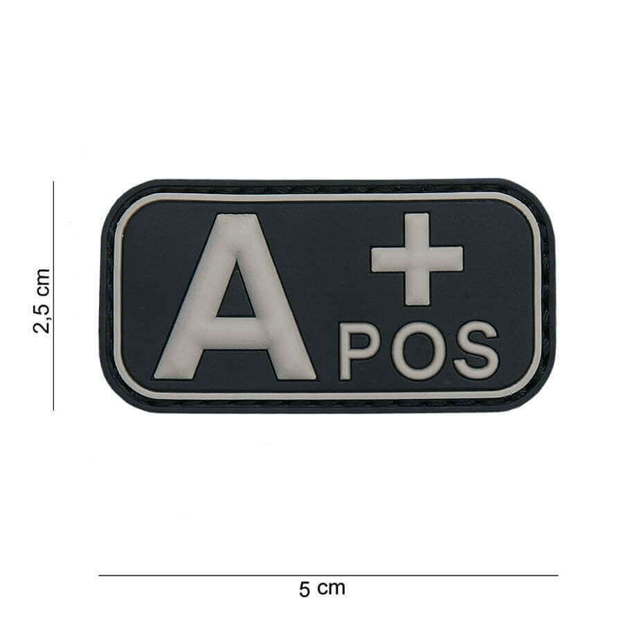 Embleem 3D PVC bloedgroep A+ positief. Diverse kleuren