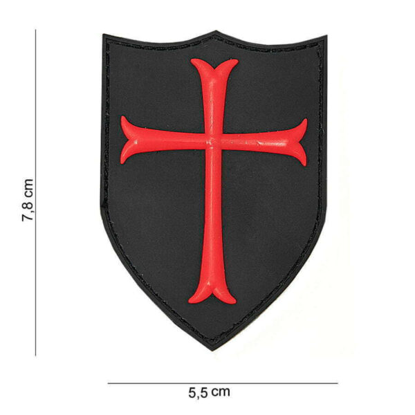 Embleem 3D PVC Crusader rood/zwart