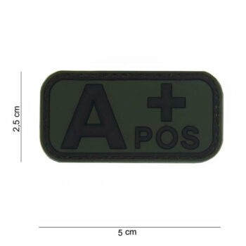 Embleem 3D PVC bloedgroep A+ positief groen #13037