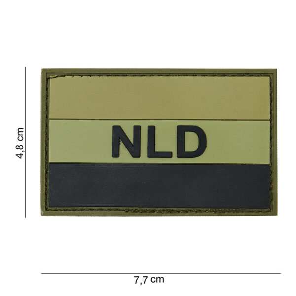 Embleem 3D PVC NLD zwart-groen