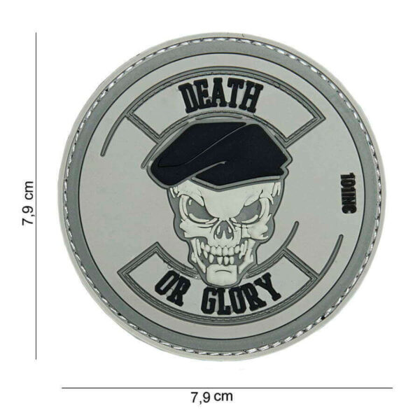 Embleem 3D PVC Death or glory grijs