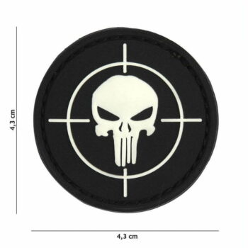 Embleem 3D PVC Punisher vizier Zwart #9033