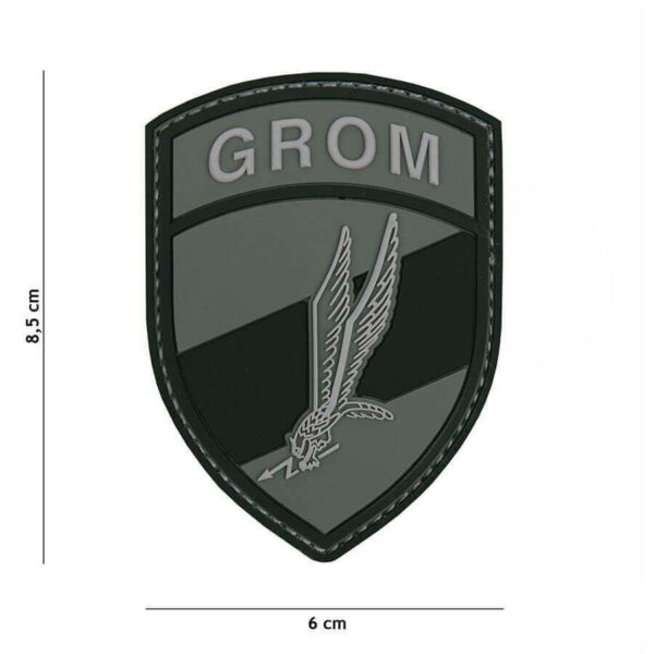 Embleem 3D PVC GROM grijs #2090