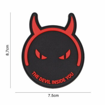 Embleem 3D PVC The Devil inside you zwart/rood