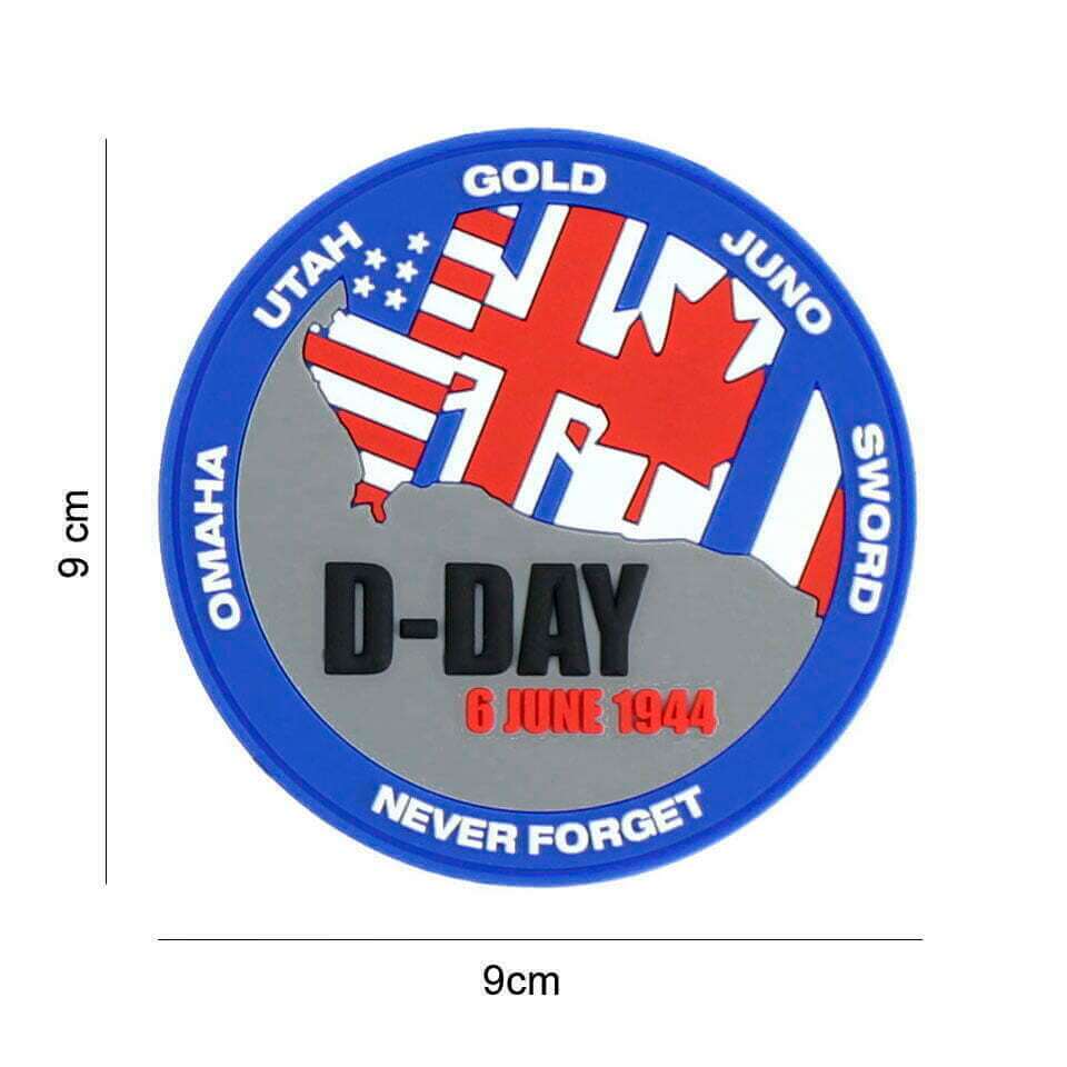Embleem 3D PVC D-Day Never forget blauw #7085