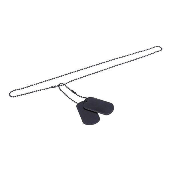 Dog tag van 100% metaal. Diverse kleuren - Zwart