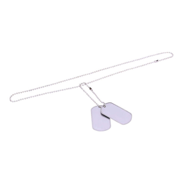 Dog tag van 100% metaal. Diverse kleuren - Zilver/Chrome