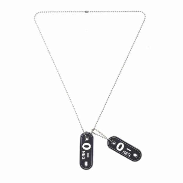 Dog tag PVC Bloedgroep O- negatief