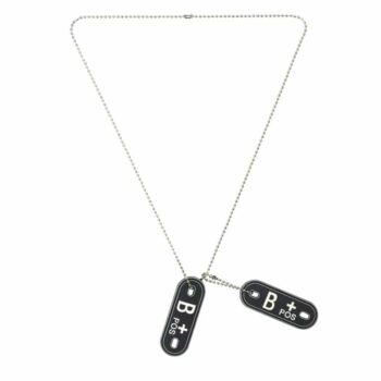 Dog tag PVC Bloedgroep B+ positief
