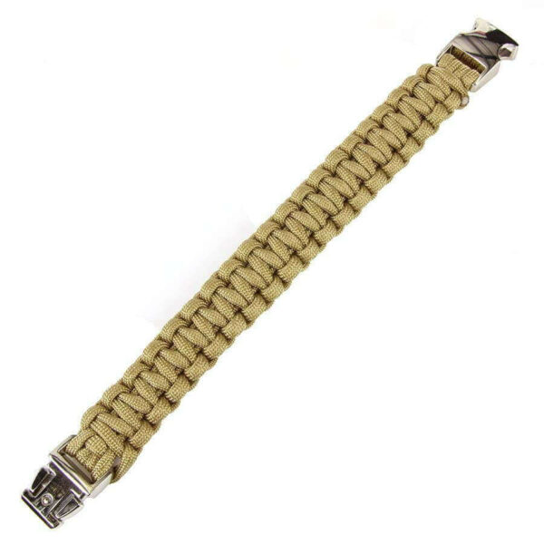 Paracord bracelet silver buckle. Diverse kleuren - Coyote