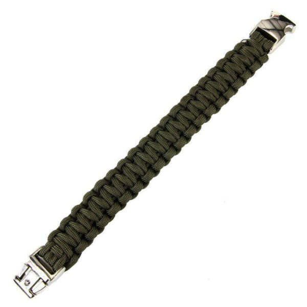 Paracord bracelet silver buckle. Diverse kleuren - Groen