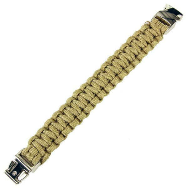 Paracord bracelet silver buckle K2139 8 inch - Coyote