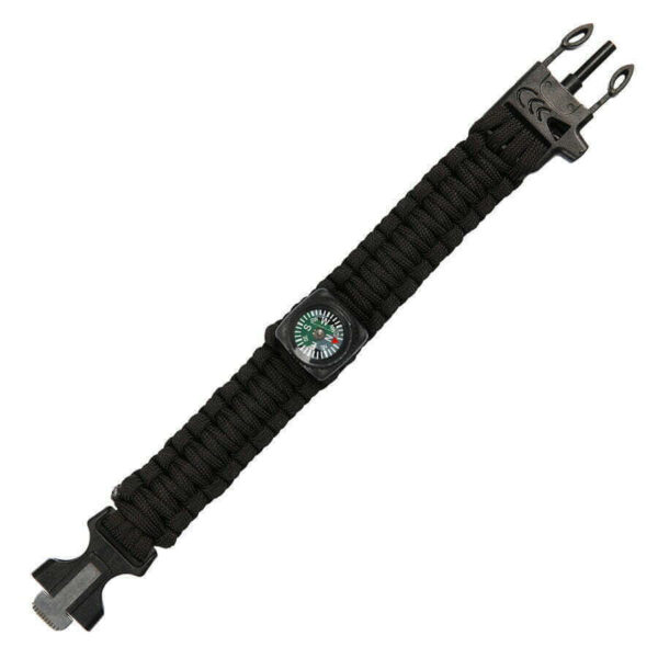 Paracord survival kompas 9 inch JYFPB03 - Zwart