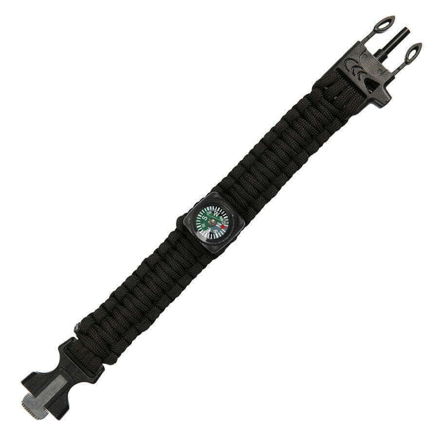 Paracord survival kompas 9 inch JYFPB03 - Zwart