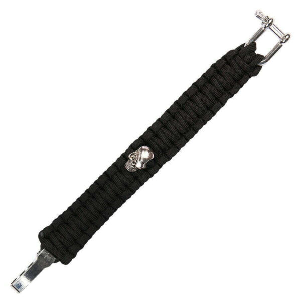 Paracord skull iron buckle 8 inch. Diverse kleuren - Zwart