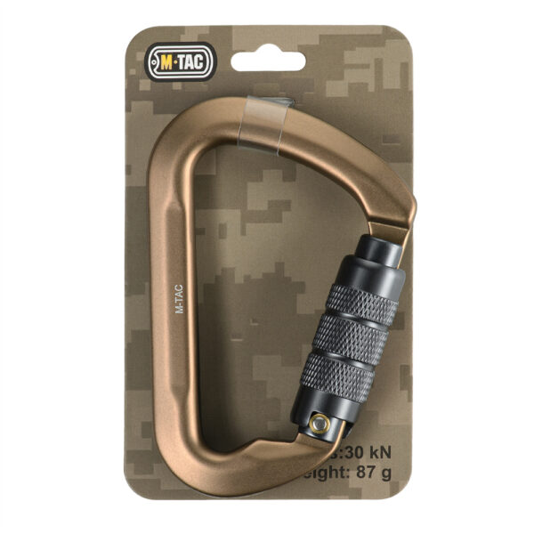 Karabijnhaak - Carabiner 10 CM met vergrendeling | M-Tac | Meerdere kleuren - Khaki