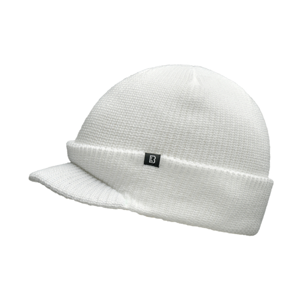 Brandit Jeepcap - Unisex - Grof gebreid - Muts met klep | Meerdere kleuren - Wit