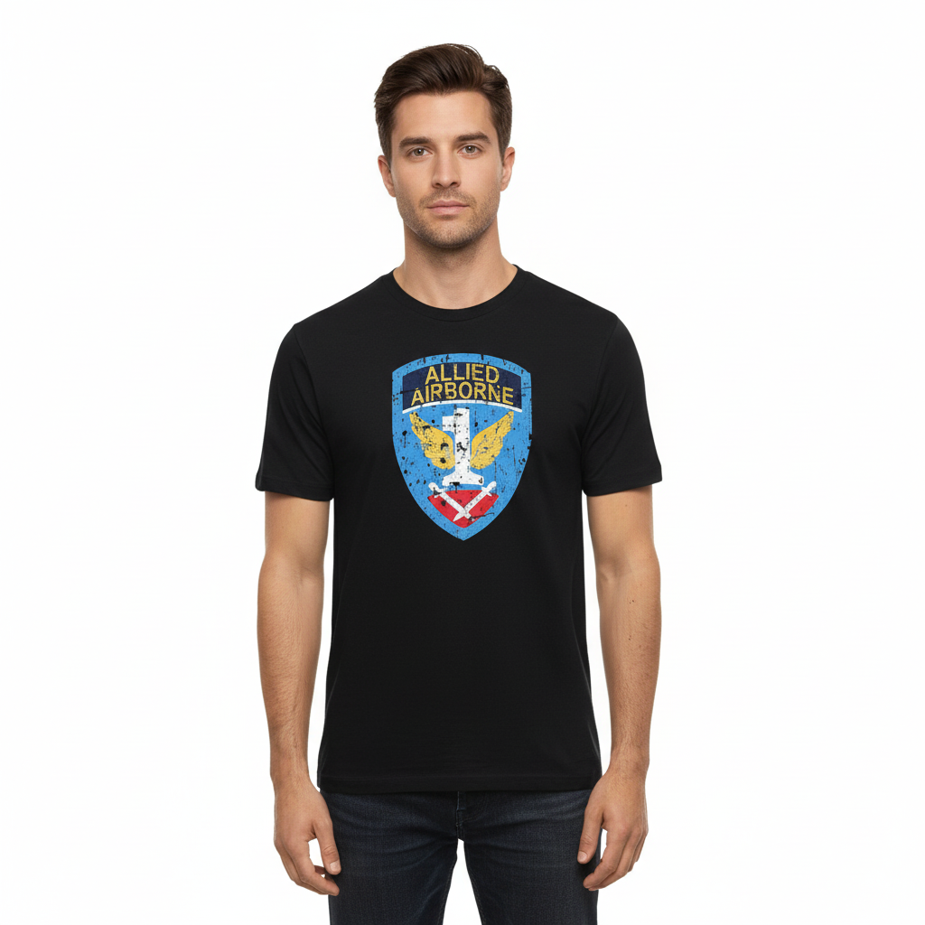 T-shirt Allied Airborne. Diverse kleuren - XL, Zwart